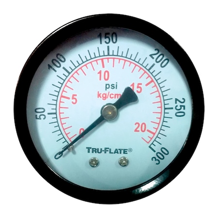 Tru-Flate Tru-Flate Polycarbonate Air Line Gauge 1/4 in. NPT 300 psi 1 pc 24804